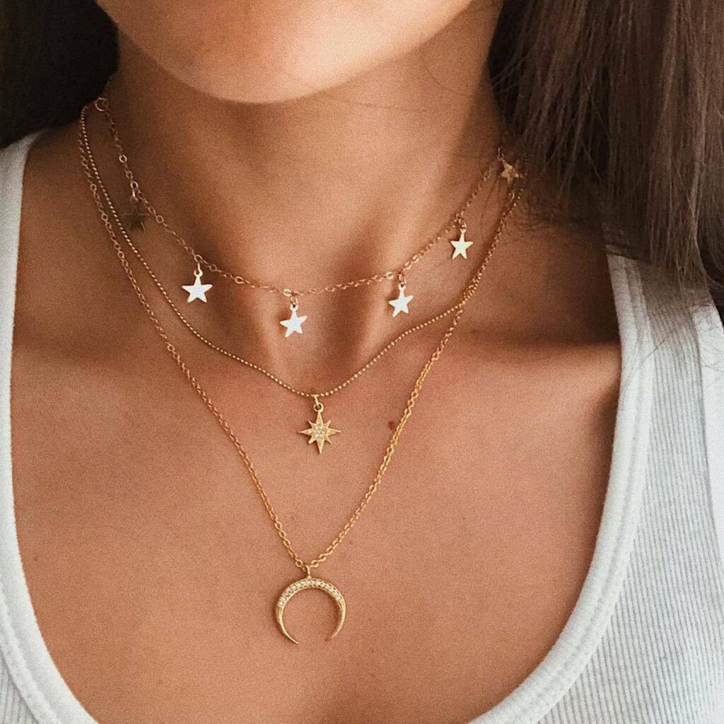 Multilayer Star & Moon Necklace