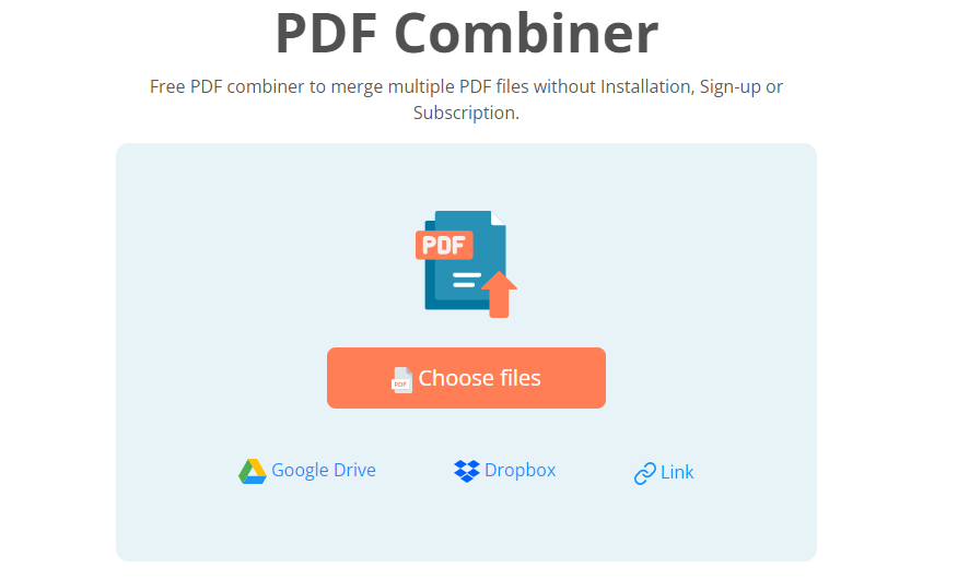 PDF Combine Homepage 